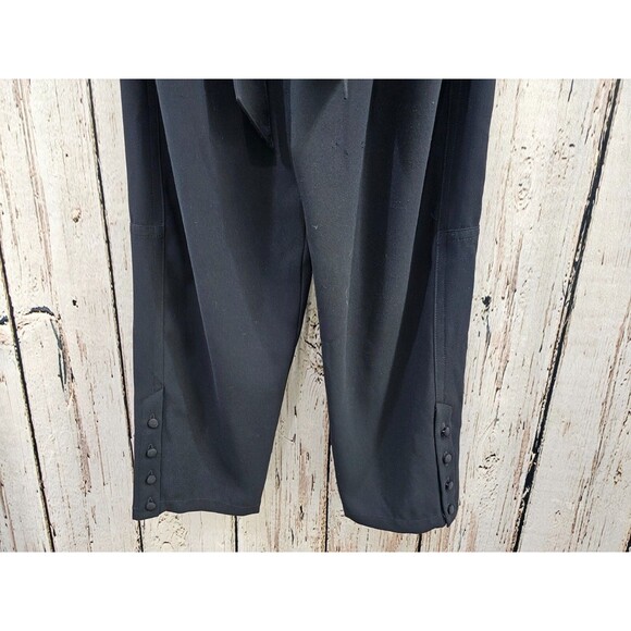 DMS Womens 38 Iro Paperbag Waist Belted High Rise Dress Pants‎ Slacks Black EUC - Picture 4 of 10